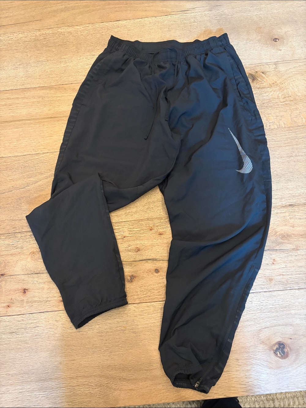 Nike Black Jogger Track Pants with Silver Reflective Swoosh